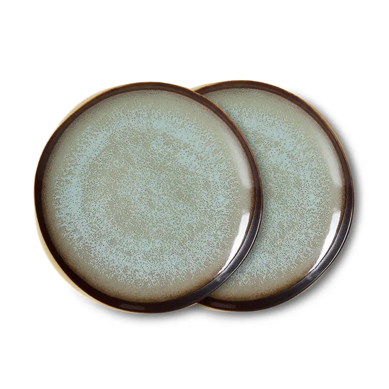 Hkliving 70s ceramics - Side plates Contrast (set of 2)