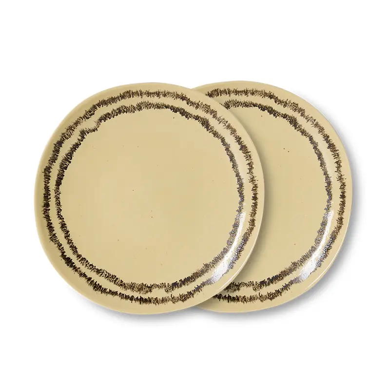 Hkliving 70s ceramics - Side plates Vanilla (set of 2)