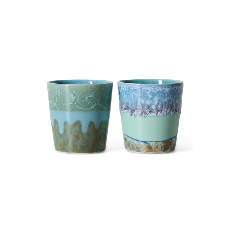 Hkliving 70s ceramics - Van Gogh coffee mugs - Self portrait (set van 2)