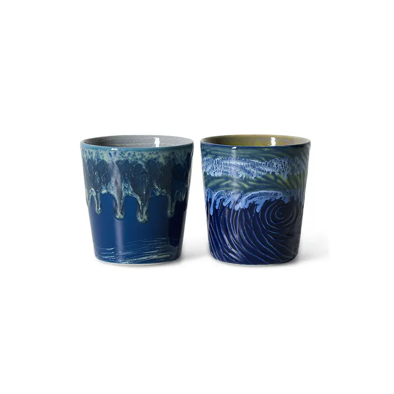 Hkliving 70s ceramics - Van Gogh coffee mugs - Starry night (set van 2)