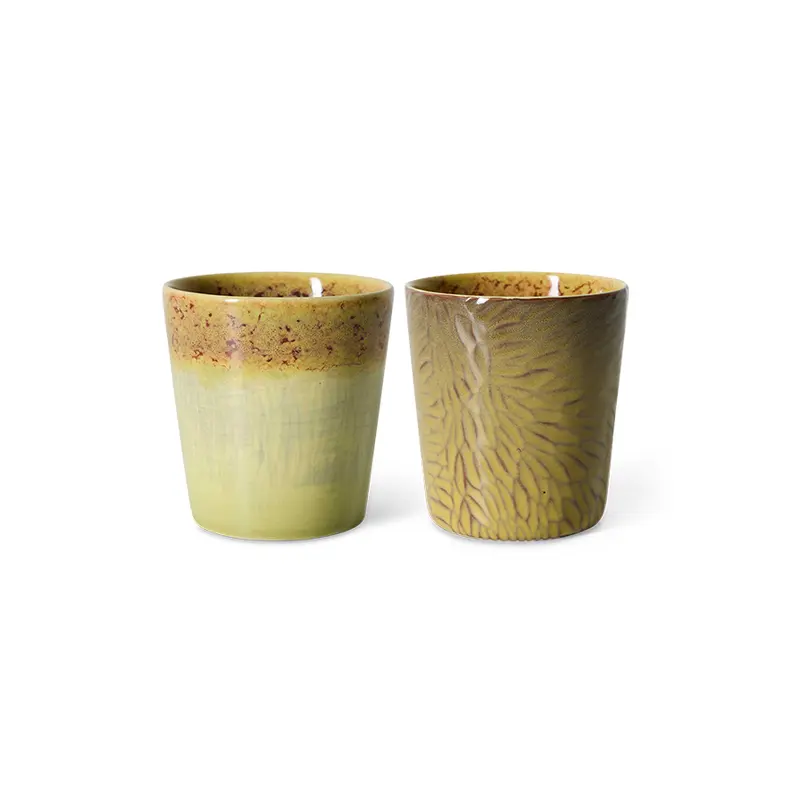 Hkliving 70s ceramics - Van Gogh coffee mugs - Sunflowers (set van 2)