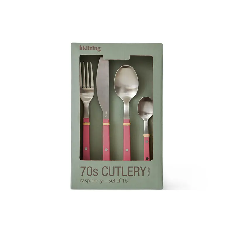 Hkliving 70s cutlery - Raspberry (set of 16)