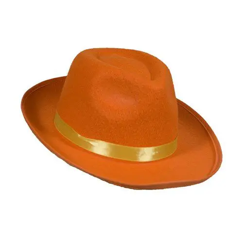 Hoed Blues Brothers vilt oranje
