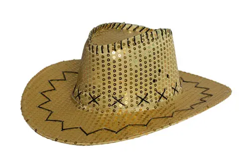 Hoed cowboy goud pailletten