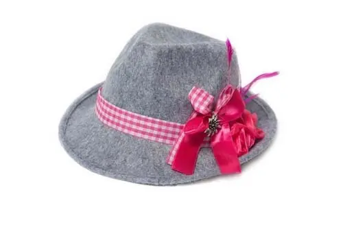 Hoed Oktoberfest dame grijs/roze