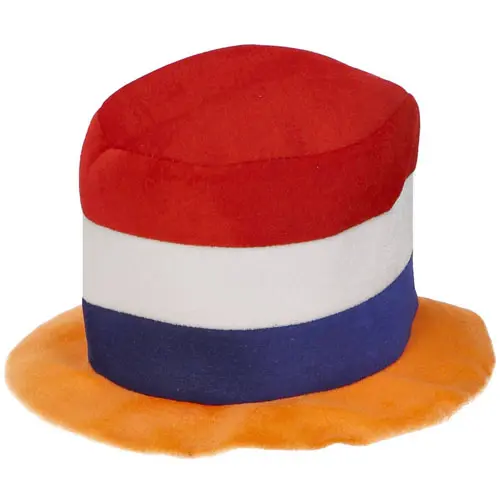 Hoed oranje/rood/wit/blauw