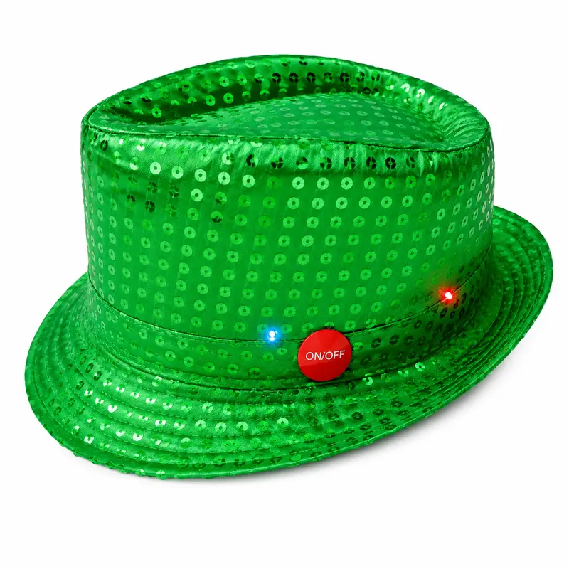 Hoed pailletten met licht groen