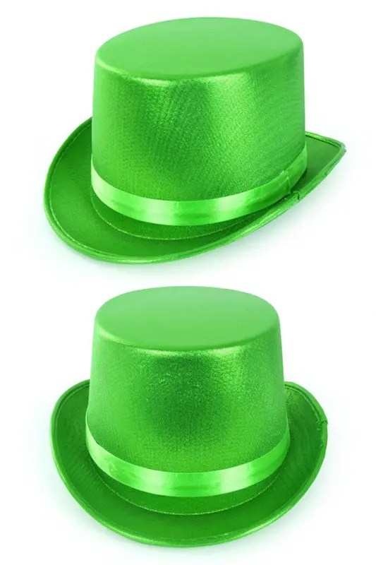 Hoge hoed metallic groen