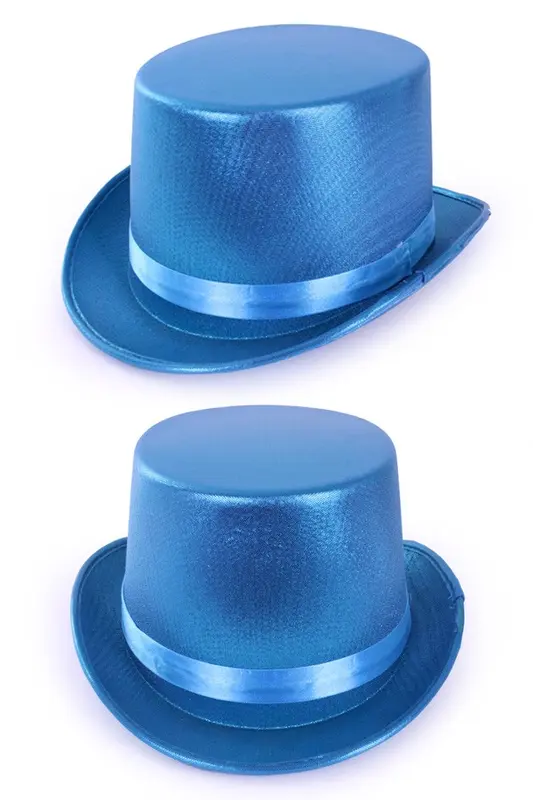 Hoge hoed metallic turquiose