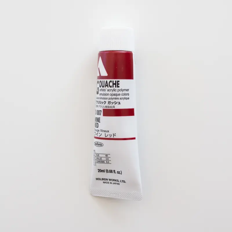 Holbein Acryla Gouache D007 A 'Wine Red'