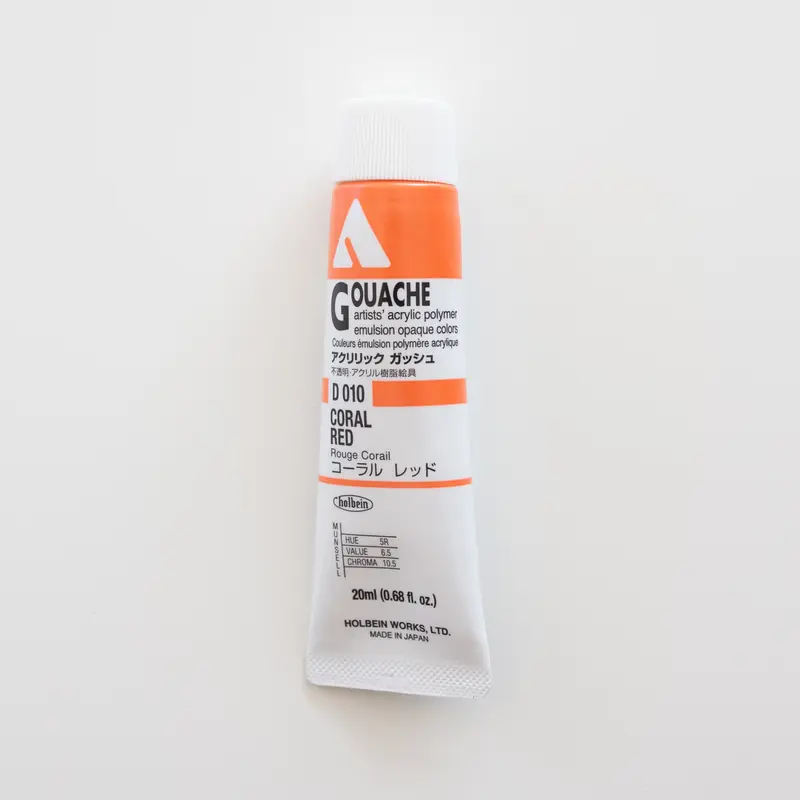 Holbein Acryla Gouache D010 A 'Coral Red'