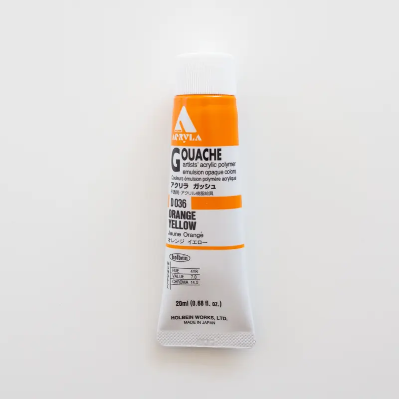Holbein Acryla Gouache D036 A 'Orange Yellow'