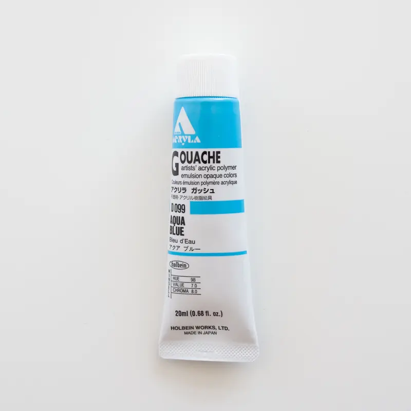 Holbein Acryla Gouache D099 A 'Aqua Blue'