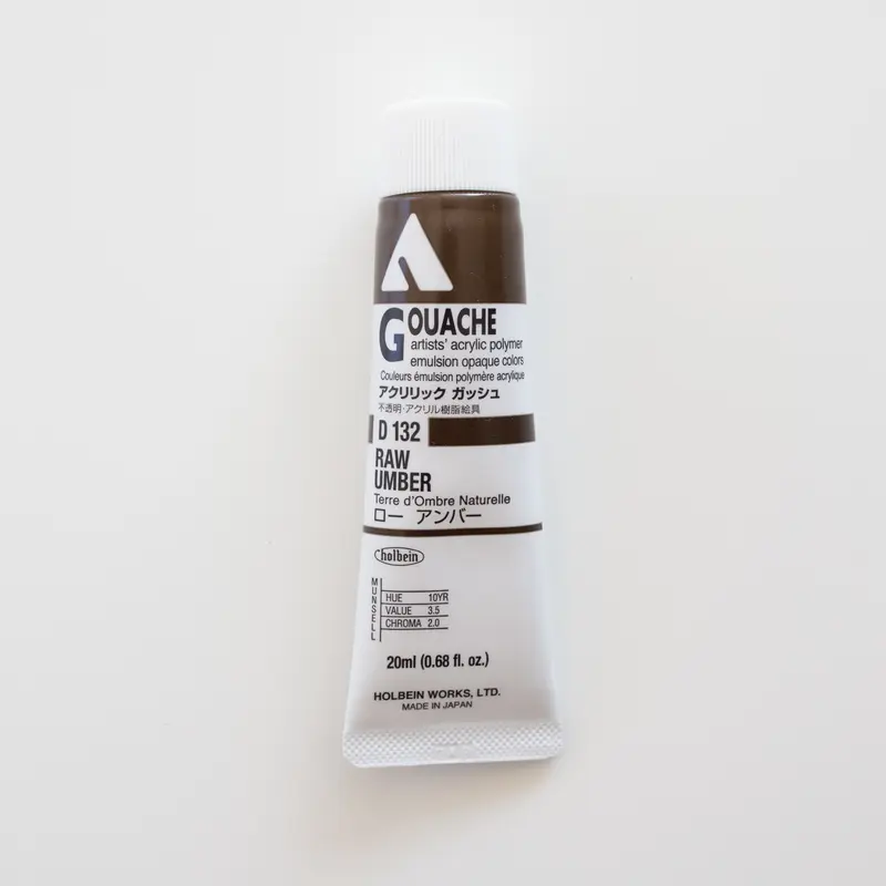 Holbein Acryla Gouache D132 A 'Raw Umber'
