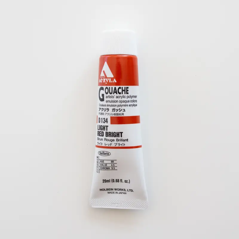 Holbein Acryla Gouache D134 A 'Light Red Bright'