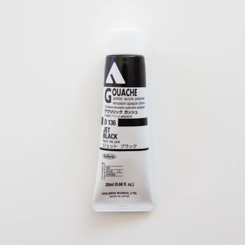 Holbein Acryla Gouache D136 A 'Jet Black'