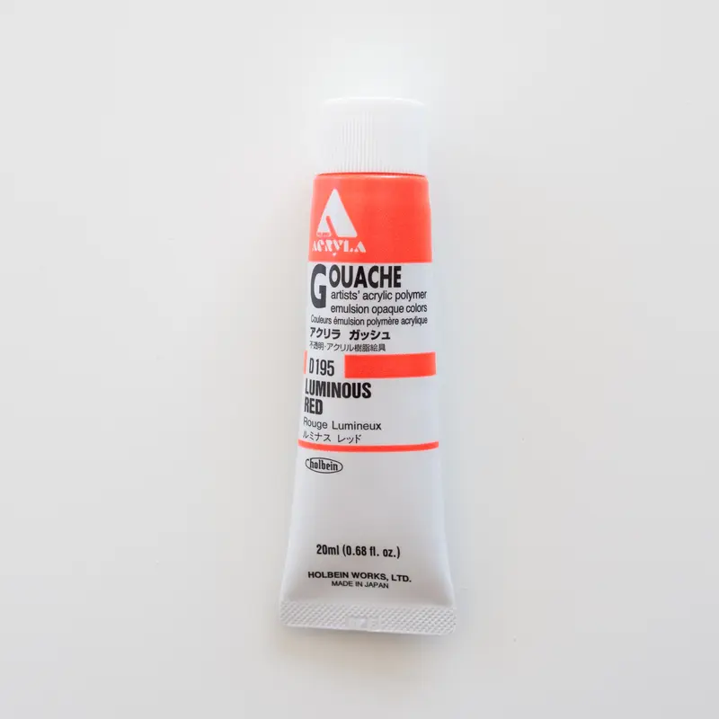 Holbein Acryla Gouache D195 C 'Luminous Red'