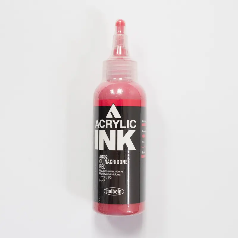 Holbein Acrylic Ink AI802 Quina. Red D 100ml