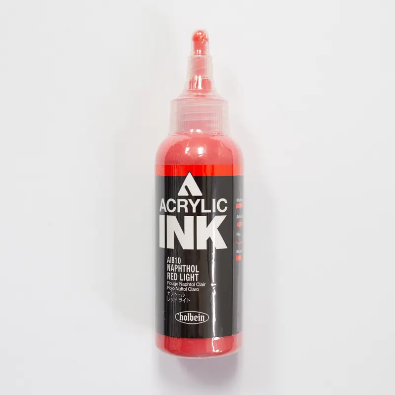 Holbein Acrylic Ink AI810 Naphthol Red Light B 100ml