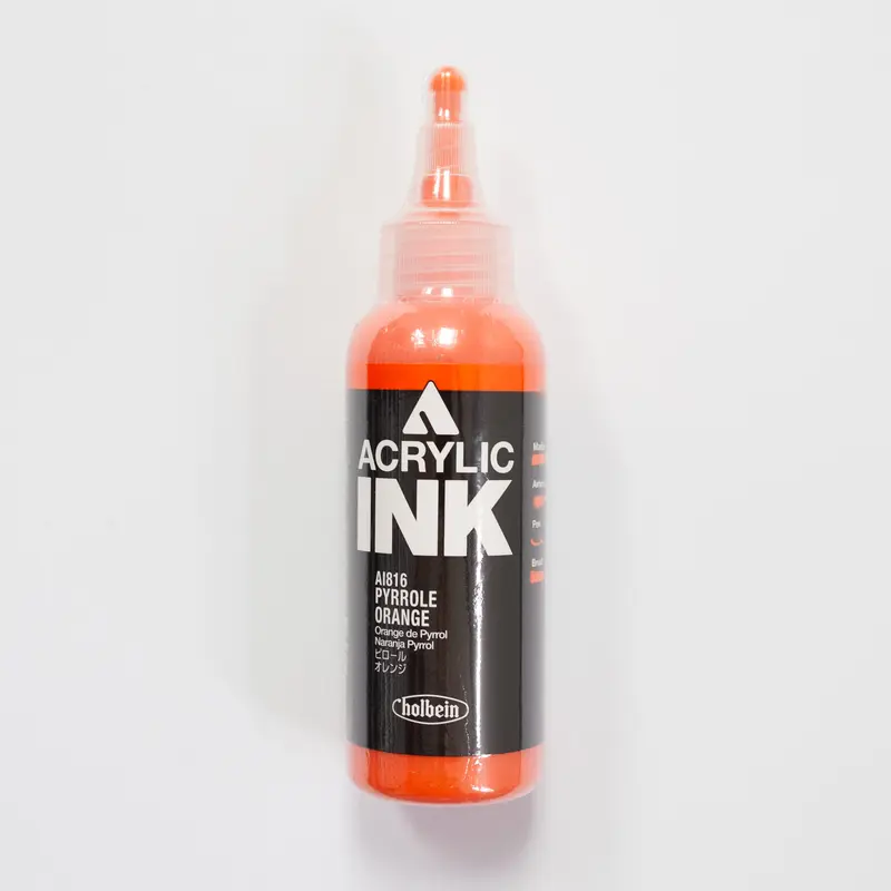 Holbein Acrylic Ink AI816 Pyrrole Orange C 100ml
