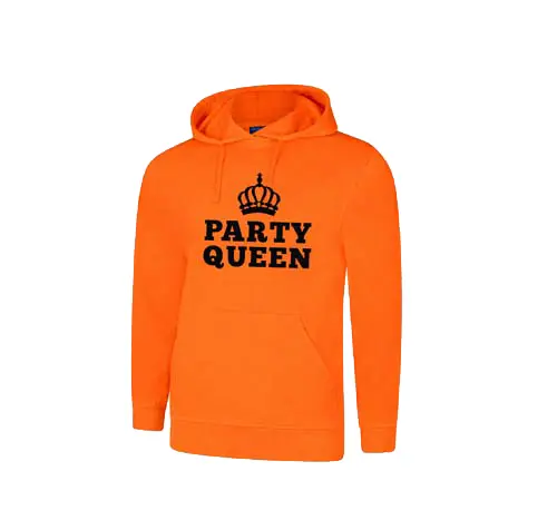 Hoodie oranje Party Queen mt. XS