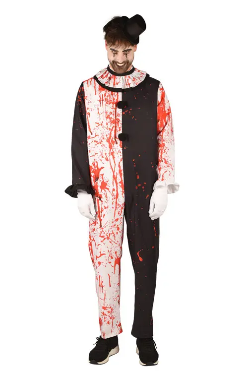 Horror clown zwart/wit mt. XS/S