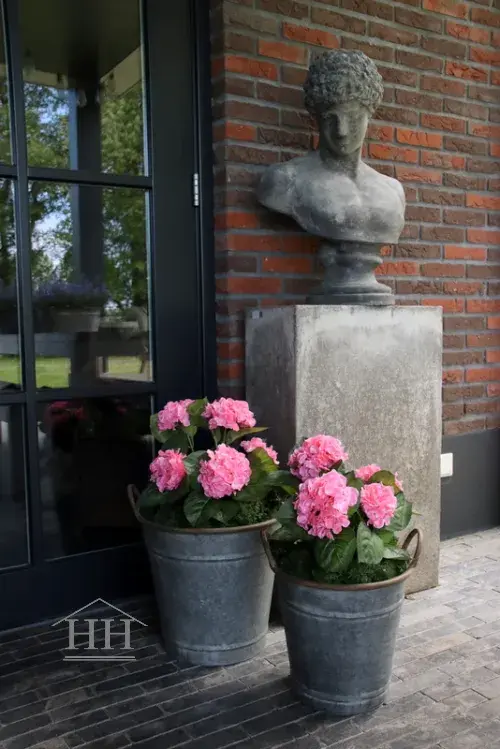 Hortensia kunstplant roze in binnenpot 43cm