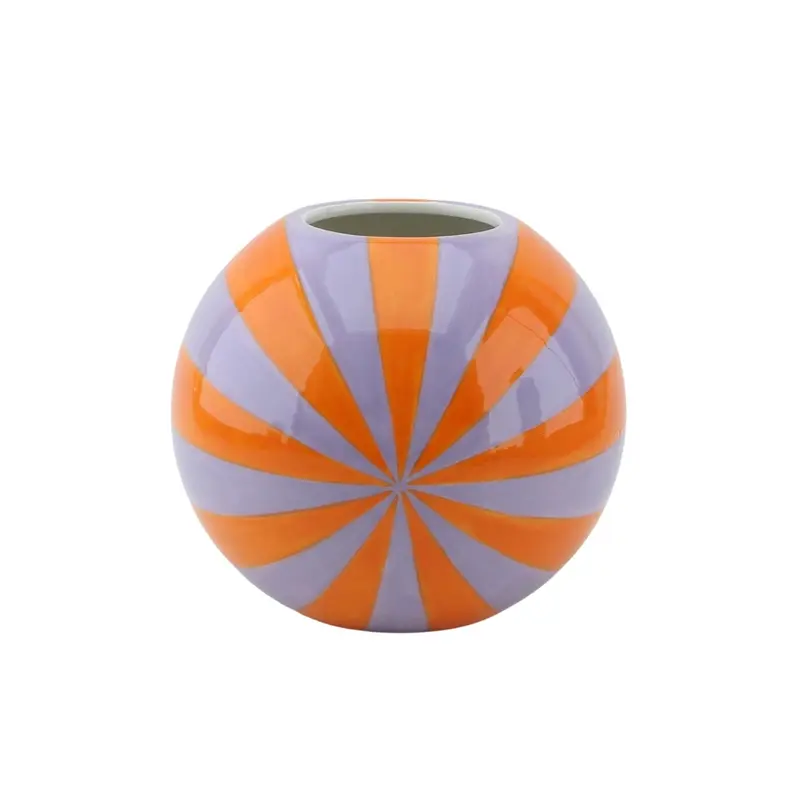 Housevitamin - Bloemenvaas Swirl - Dolomiet - Oranje/Lila - 20x20x17cm