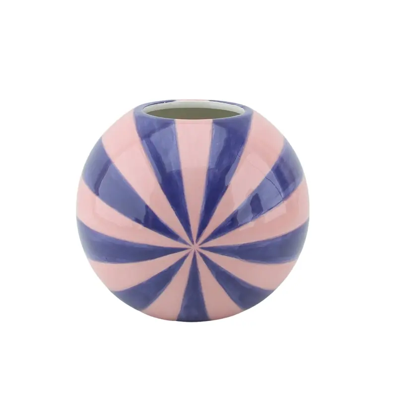 Housevitamin - Bloemenvaas Swirl - Dolomiet - Roze/Violet - 20x20x17cm