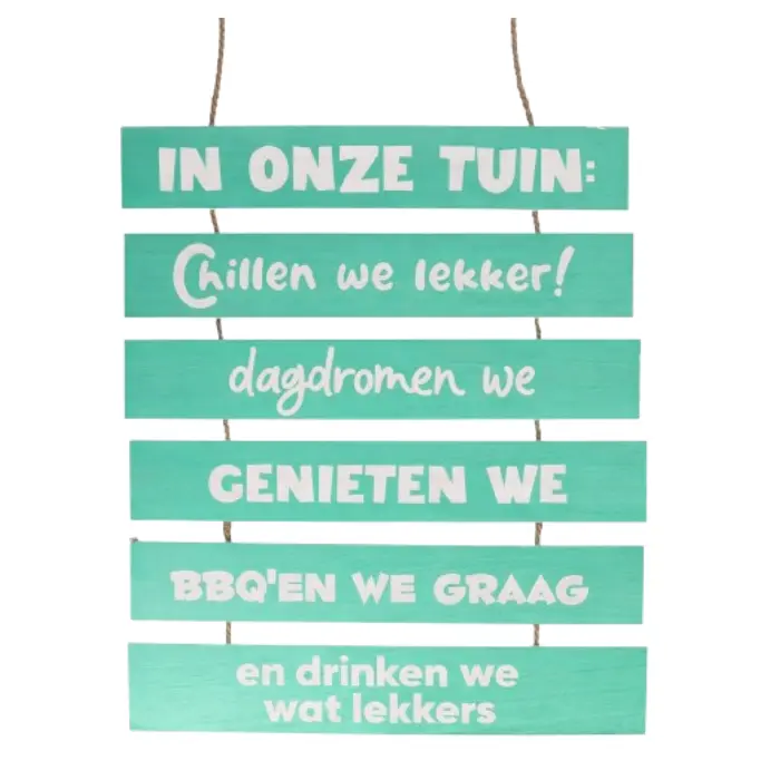 Houten bordje / Tuinladder 'In onze tuin'