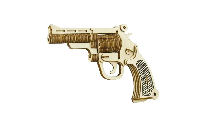 Houten Puzzel Revolver