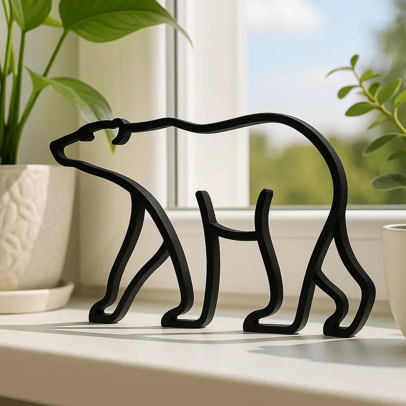 IJsbeer silhouet decoratie - Duurzame wandplank decoratie