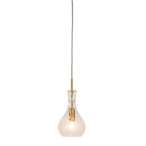 It's About Romi Hanglamp glas Brussels dia.14xh.30cm transparant/goud, druppel