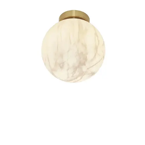 It's About Romi Plafonniere glas/ijzer Carrara bol dia. 22x26cm wit marmerprint/goud S