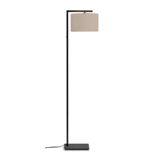 It's About Romi Vloerlamp ijzer/zwart Boston h.160cm/kap 32x20cm, licht linnen