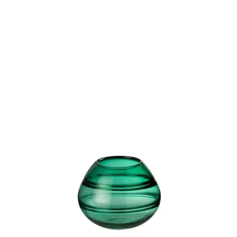 J-Line Vaas Bol Streep Glas Groen