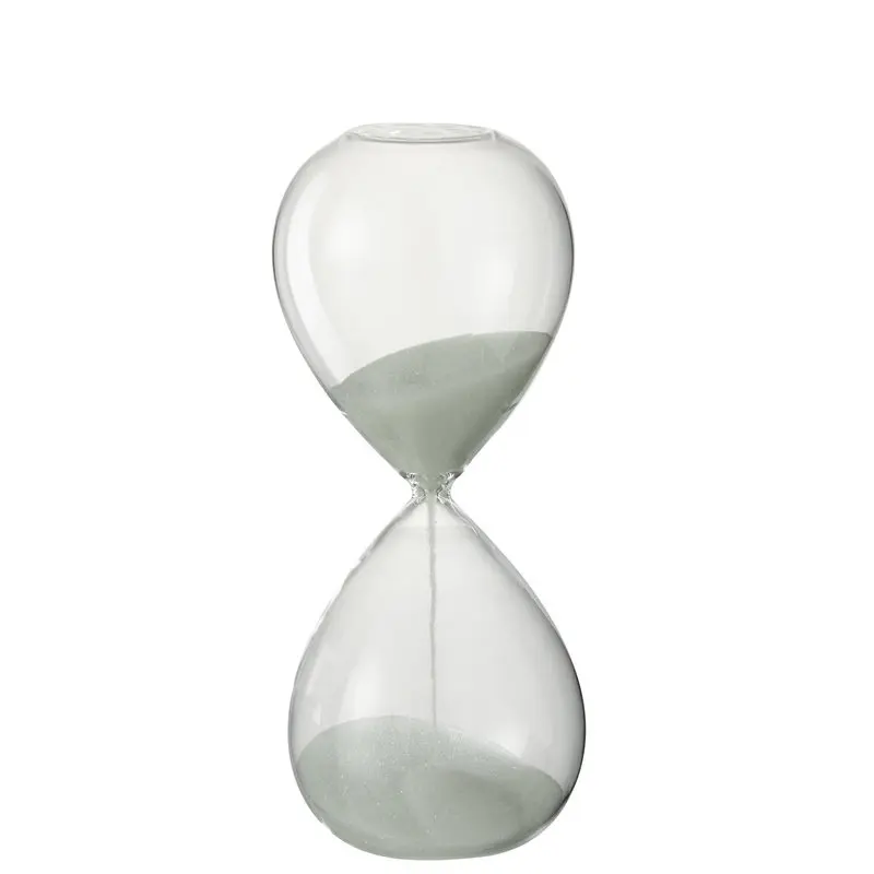 J-Line Zandloper Deco Glas/Zand Wit Small