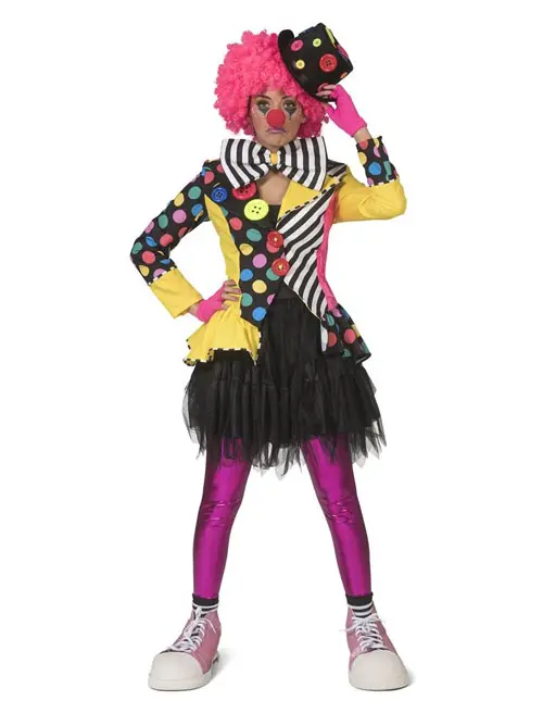 Jas clown Belinda Button incl. strik mt. 40/42