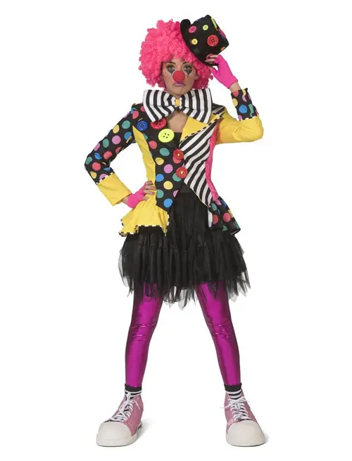 Jas clown Belinda Button incl. strik mt. 48/50