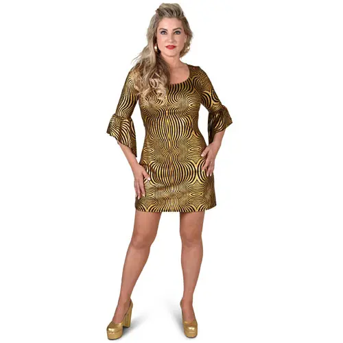 Jurk party hologram goud mt. M