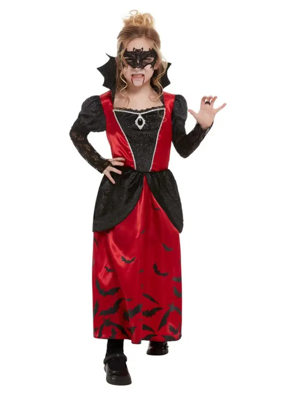 Jurk vampier met oogmasker mt. S (115-128)