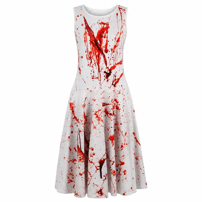 Jurkje Halloween bloederig rood/wit