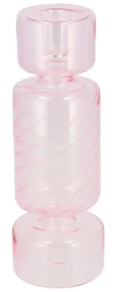 Kaarsenstandaard glas Candy - Lichtroze