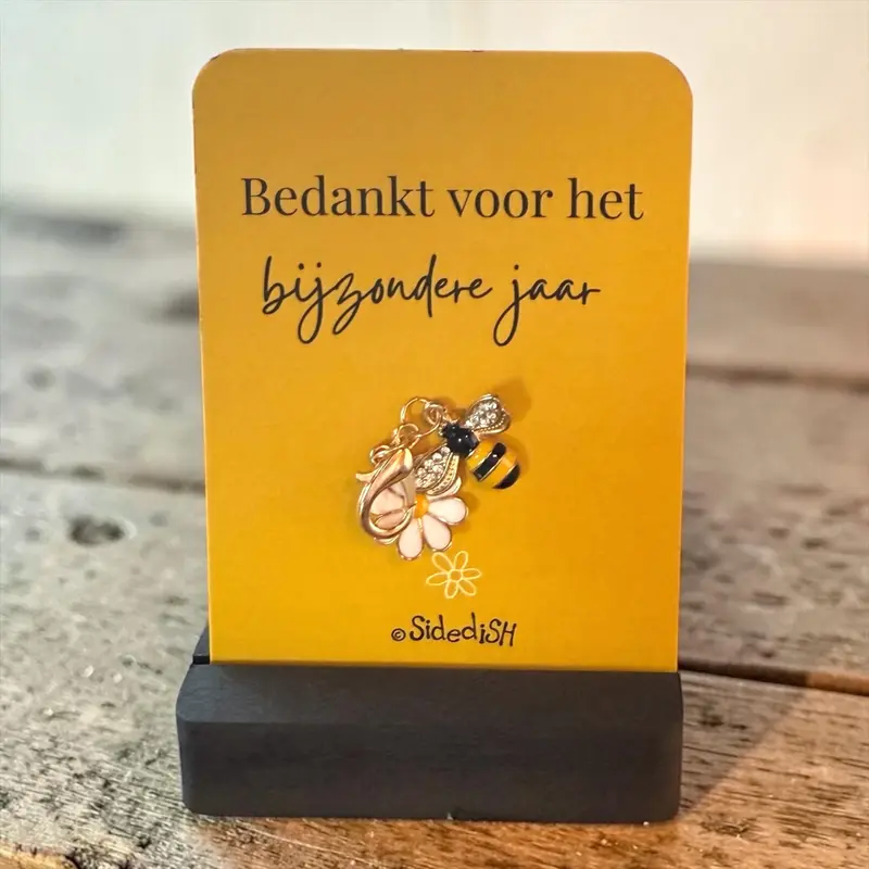 Kaartje op houdertje bedankt voor het bijzondere jaar