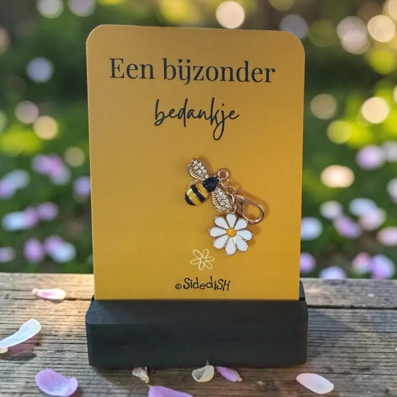 Kaartje op houdertje een bijzonder bedankje
