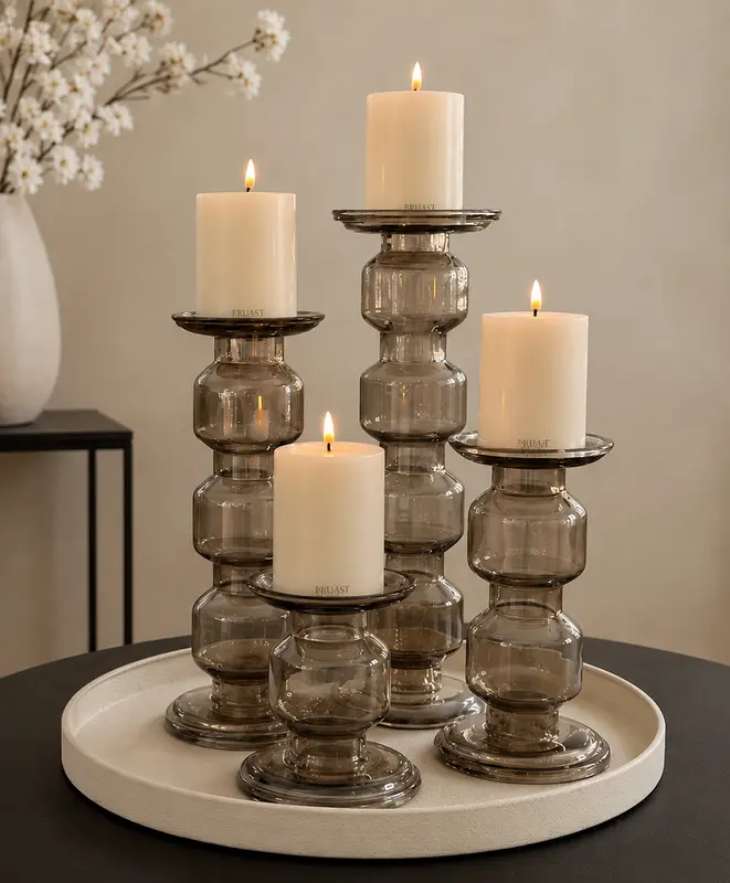KANDELAAR LUSTER | TAUPE | 4 FORMATEN