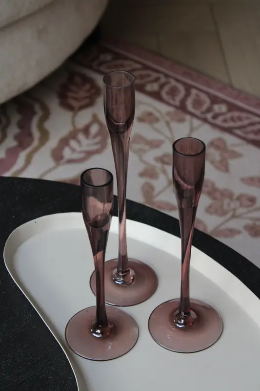 KANDELAAR | MAUVE | SET VAN 3