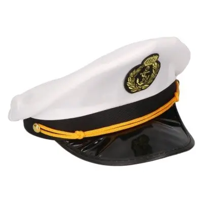 Kapiteinspet met embleem zwart/wit