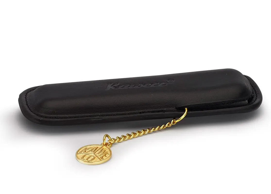 Kaweco penpouch black with coin for 2 Sport pens leather