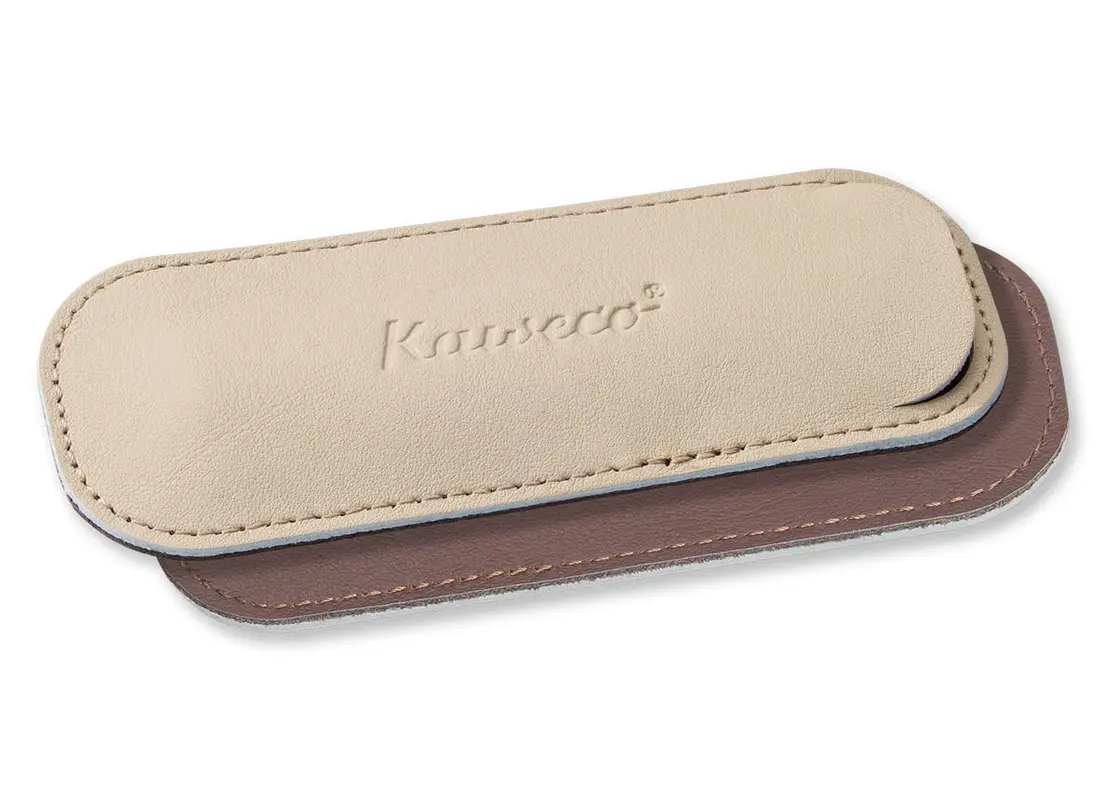 Kaweco penpouch creamy espresso for 2 Sport pens leather